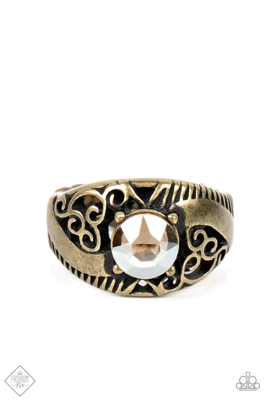 Paparazzi Rings - Shimmer in Time - Brass - Fashion Fix