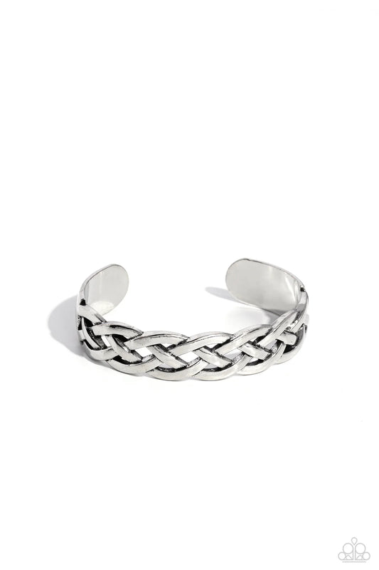 Paparazzi PREORDER Men's Collection = Celtic Cuff - Silver