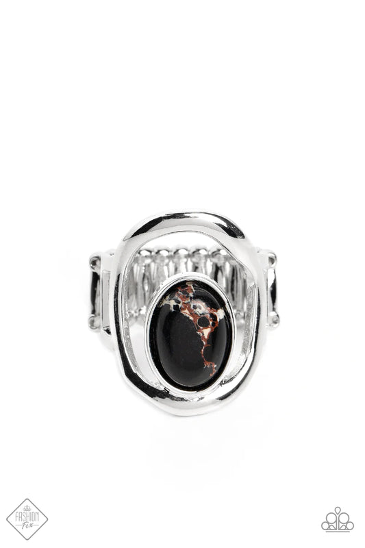 Paparazzi Rings - Marble Masterpiece - Black - Fashion Fix