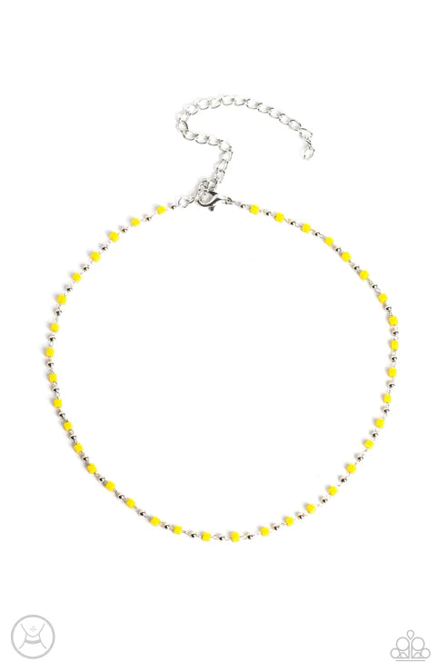 Paparazzi Necklaces - Neon Lights - Yellow