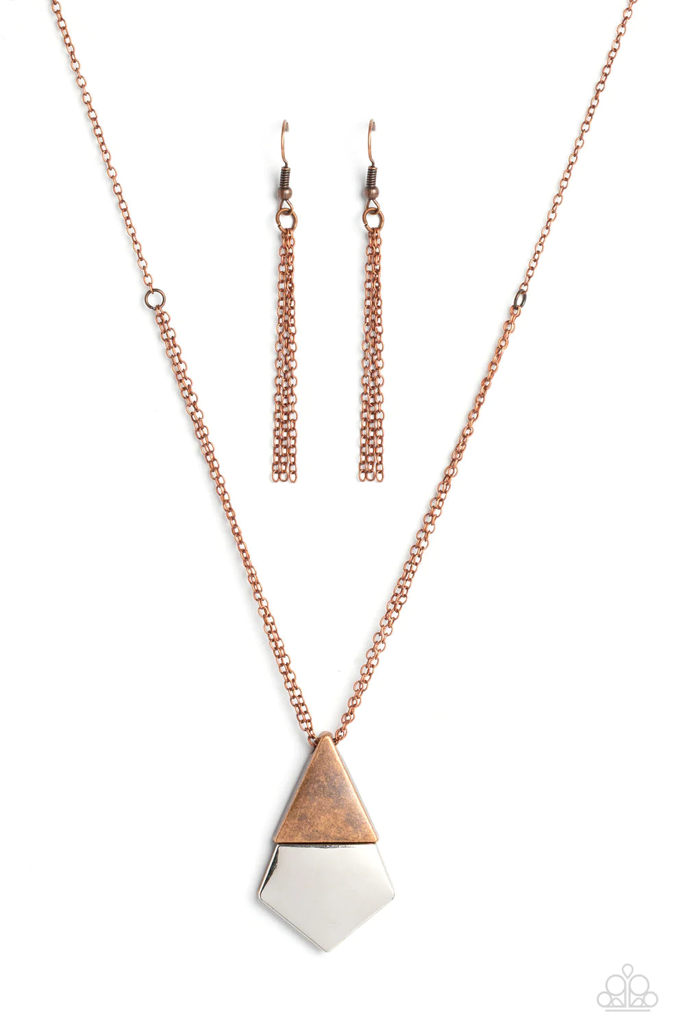 Paparazzi Necklaces - Posh Pyramid - Copper