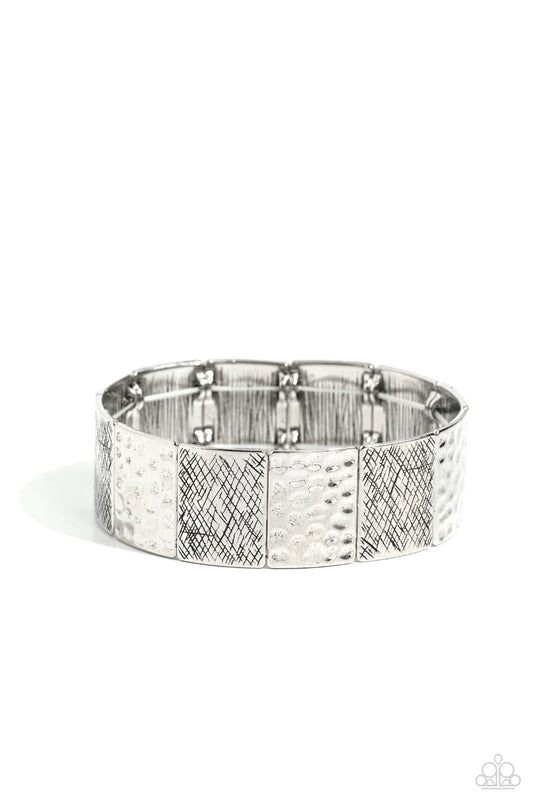 Paparazzi Bracelets - Textured Traveler - Silver