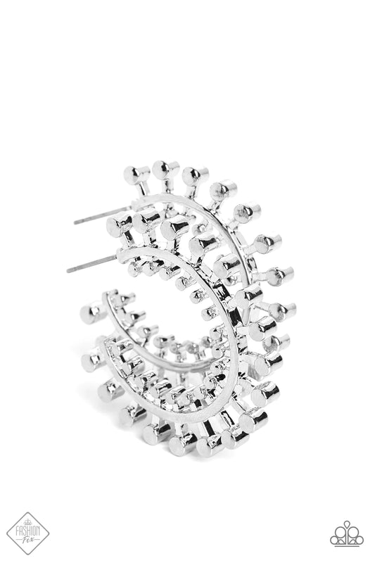 Paparazzi Earrings - The Way you Make me Wheel - Silver - Fashion Fix