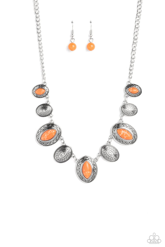 Paparazzi Necklaces - Textured Trailblazer - Orange