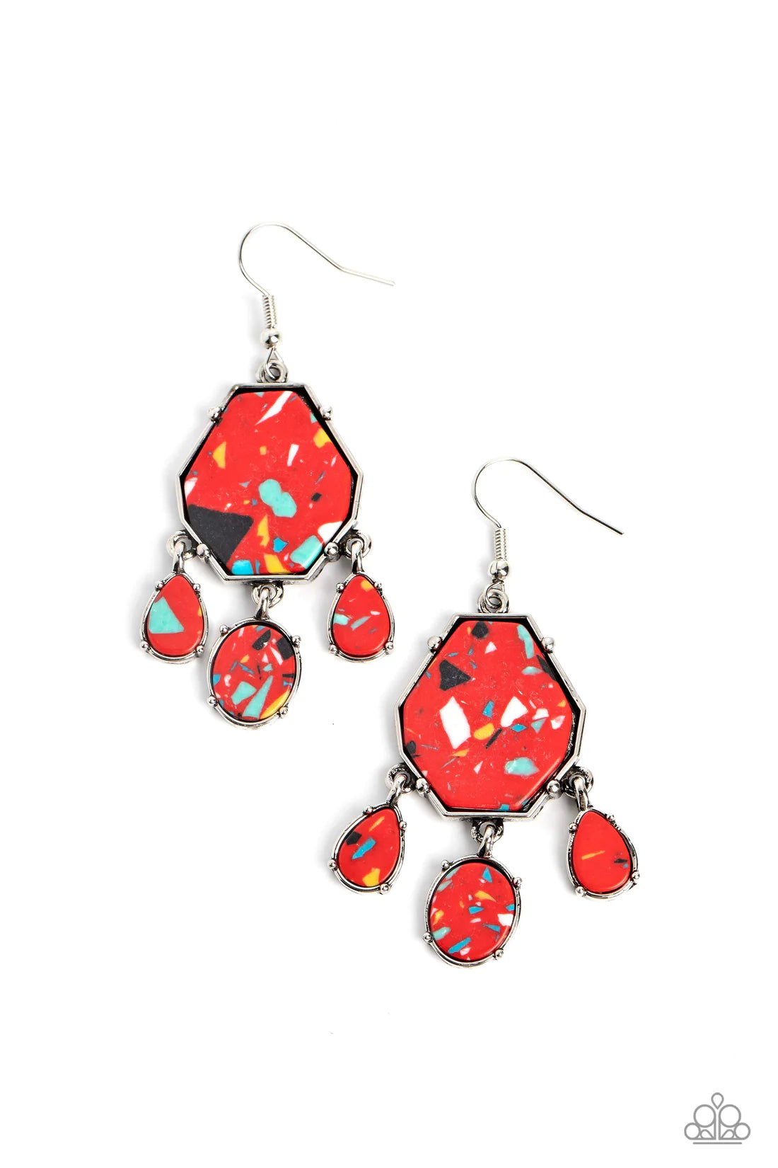 Paparazzi Earrings - Organic Optimism - Red