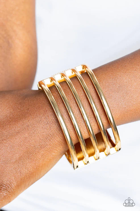 Paparazzi Bracelets - Wayward Warrior - Gold