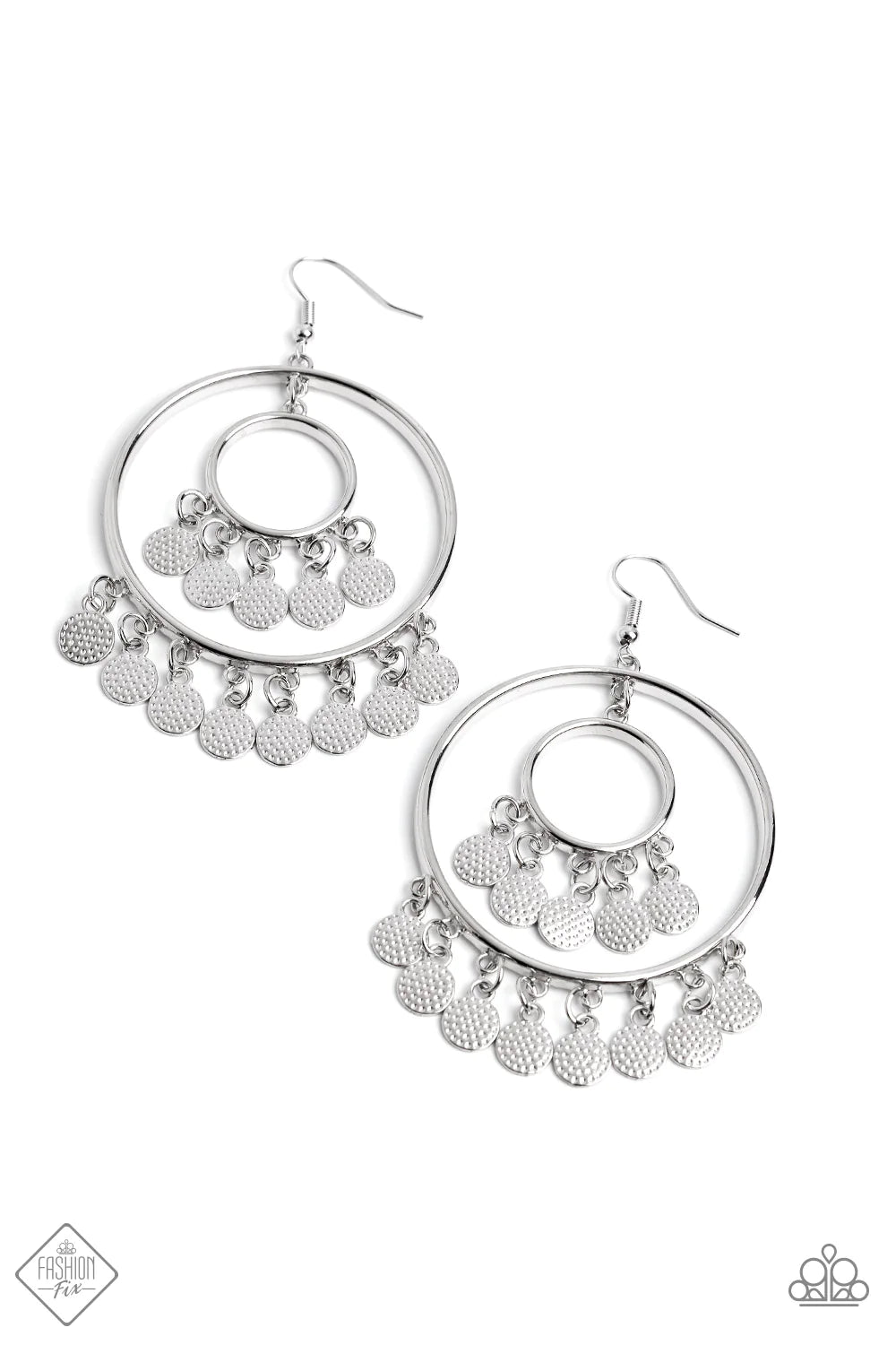 Paparazzi Earrings - Caviar Command - Silver