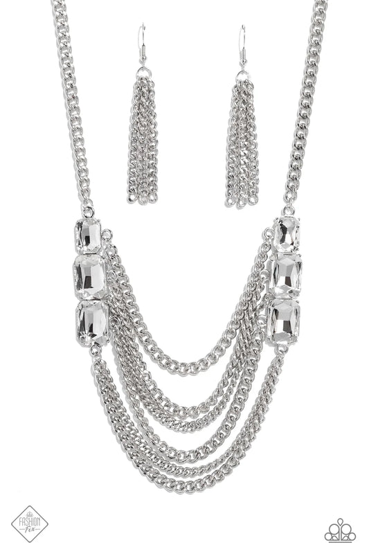 Paparazzi Necklaces - Come Chain of Shine - White - Fashion Fix