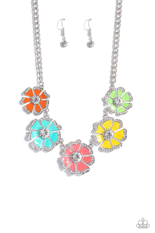 Paparazzi Necklaces - Playful Posies - Multi - Life of the Party July 2023