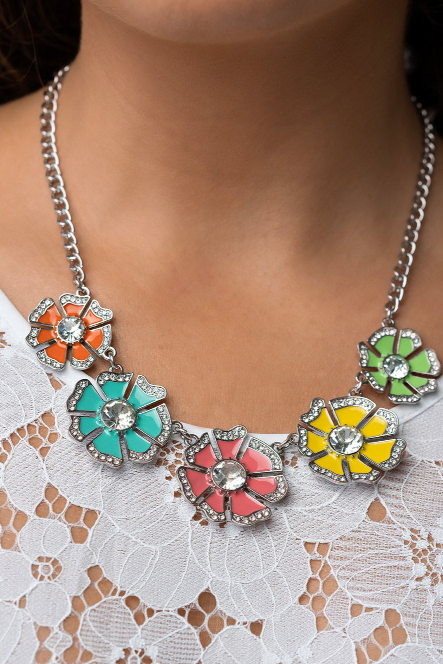 Paparazzi Necklaces - Playful Posies - Multi - Life of the Party July 2023