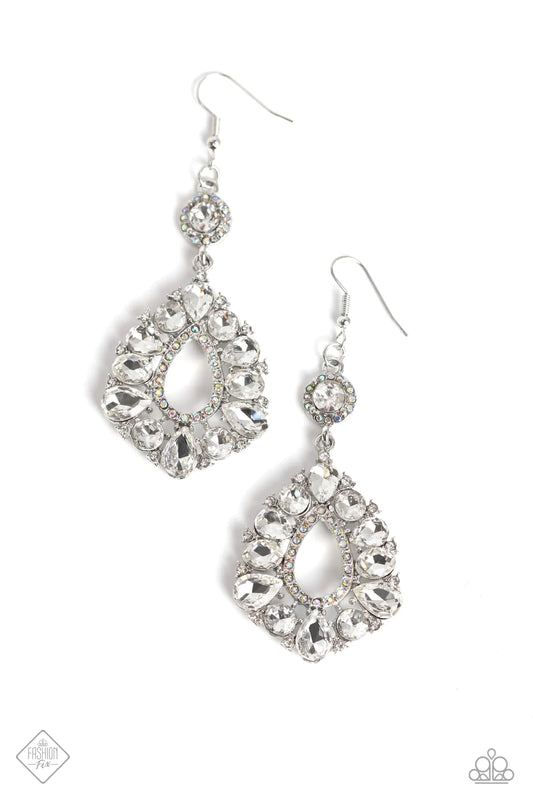 Paparazzi Earrings - Happily Ever Exquisite - White - Fashion Fix