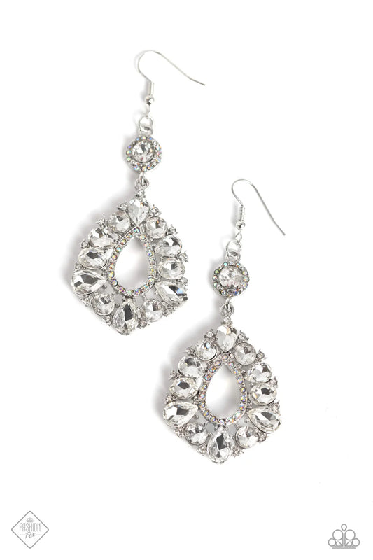 Paparazzi Earrings - Happily Ever Exquisite - White