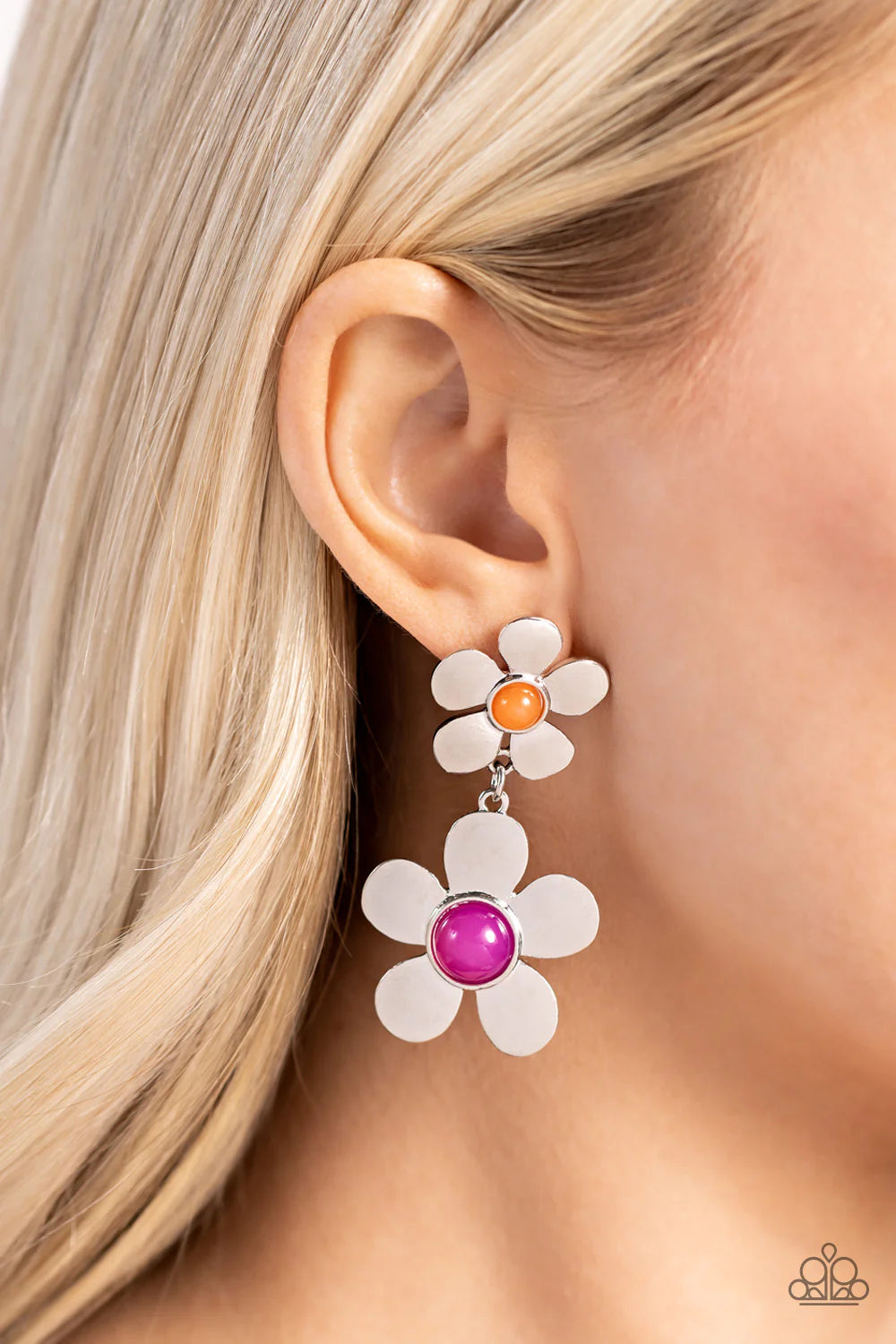 Paparazzi Earrings - Fashionable Florals - Pink