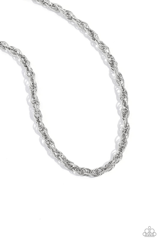 Paparazzi Necklaces - Braided Ballad - Silver