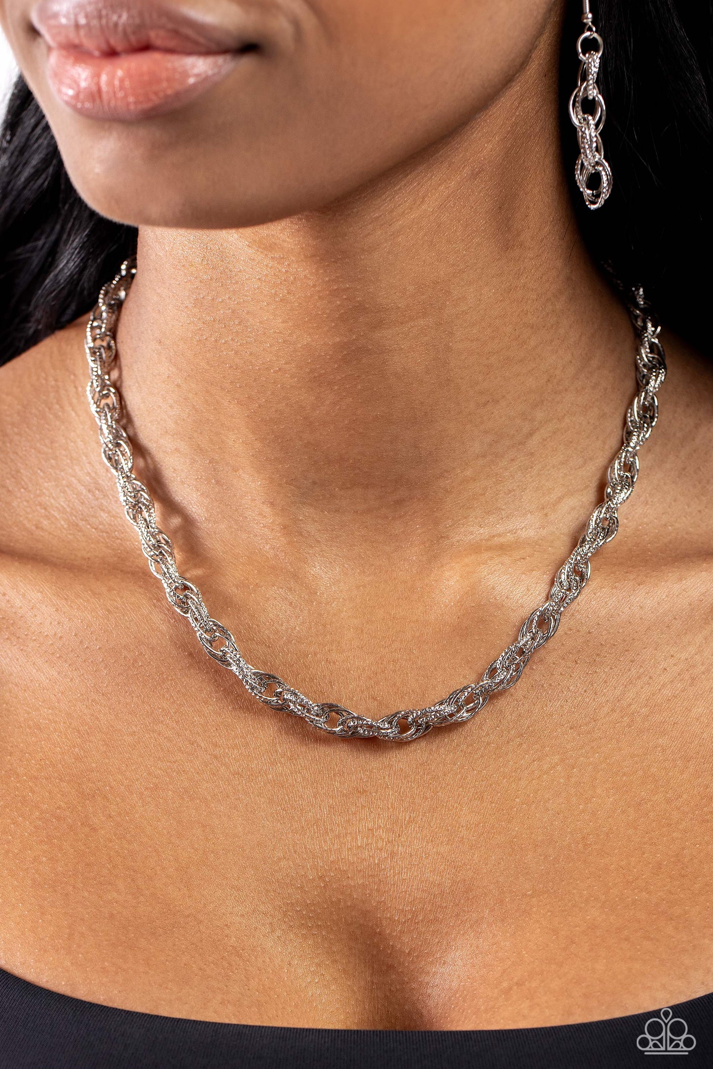 Paparazzi Necklaces - Braided Ballad - Silver