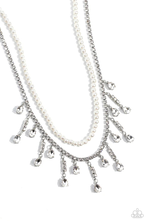 Paparazzi Necklaces - Lessons in Luxury - White
