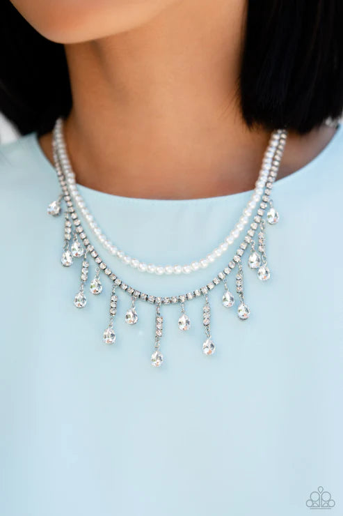 Paparazzi Necklaces - Lessons in Luxury - White