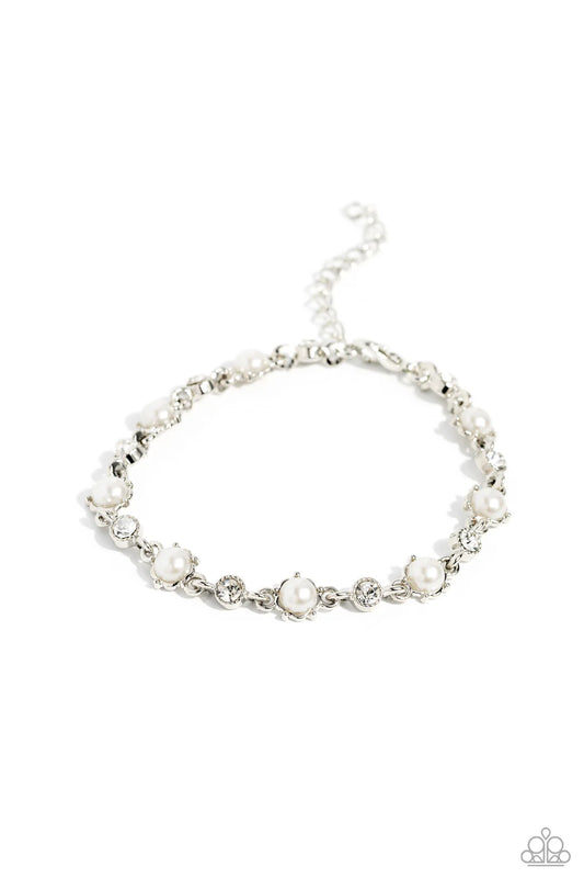 Paparazzi Bracelets - Particularly Pronged - White