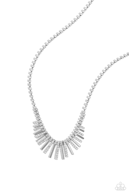 Paparazzi Necklaces - Flare to be Different - White