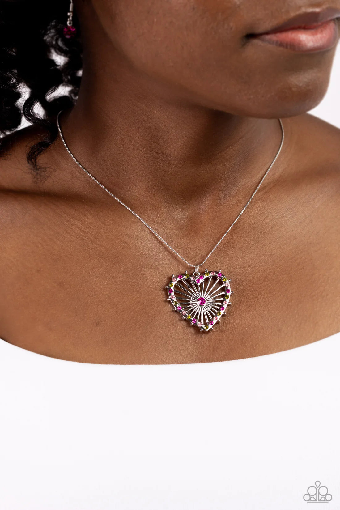 Paparazzi Necklaces - Flirting Ferris Wheel - Pink