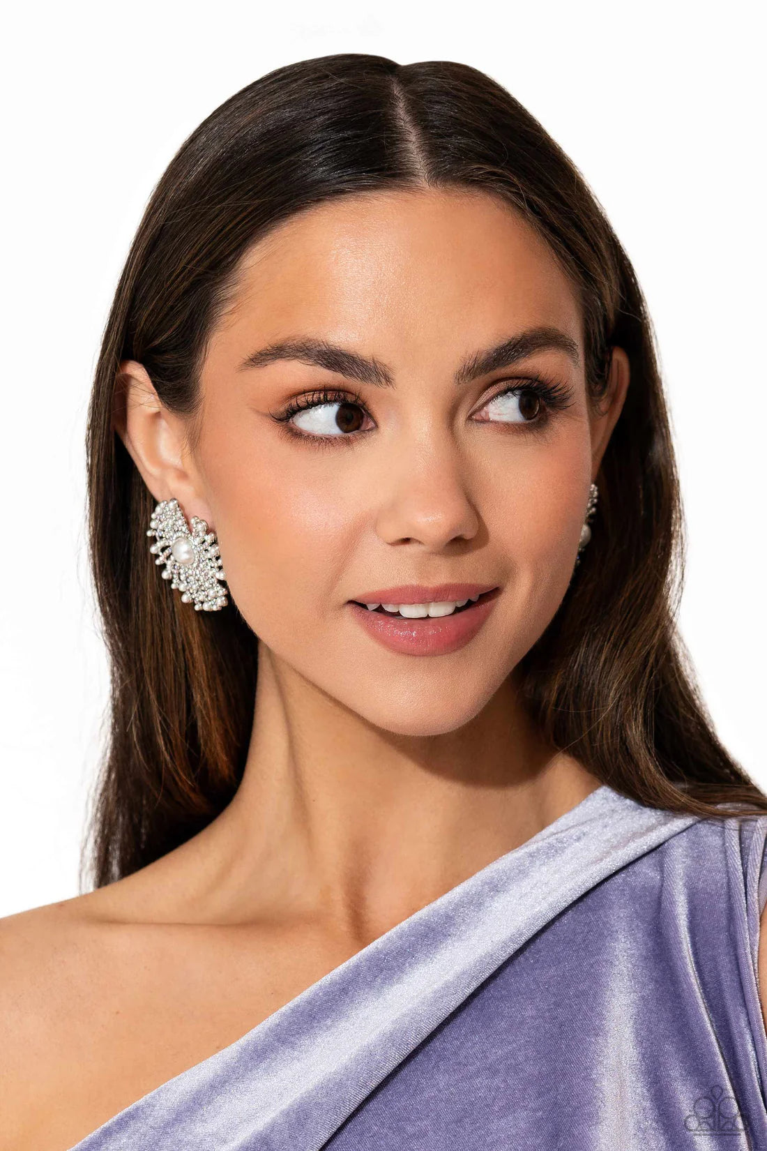 Paparazzi Earrings - Fancy Fireworks - White