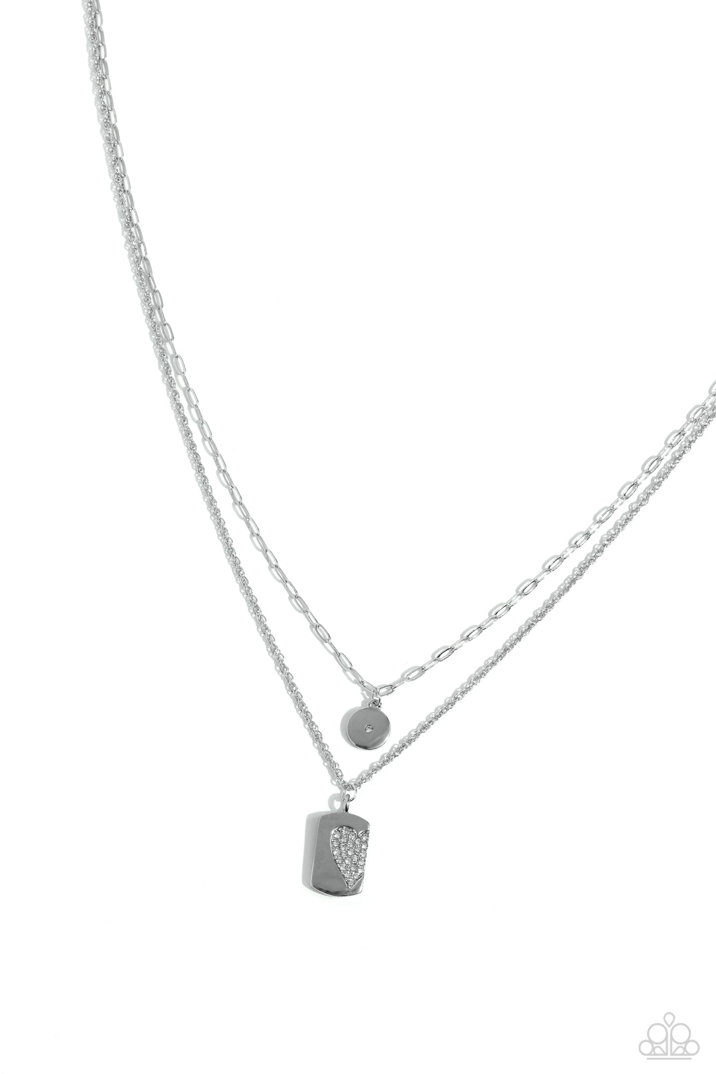 Paparazzi Necklaces - Half of My Heart - White