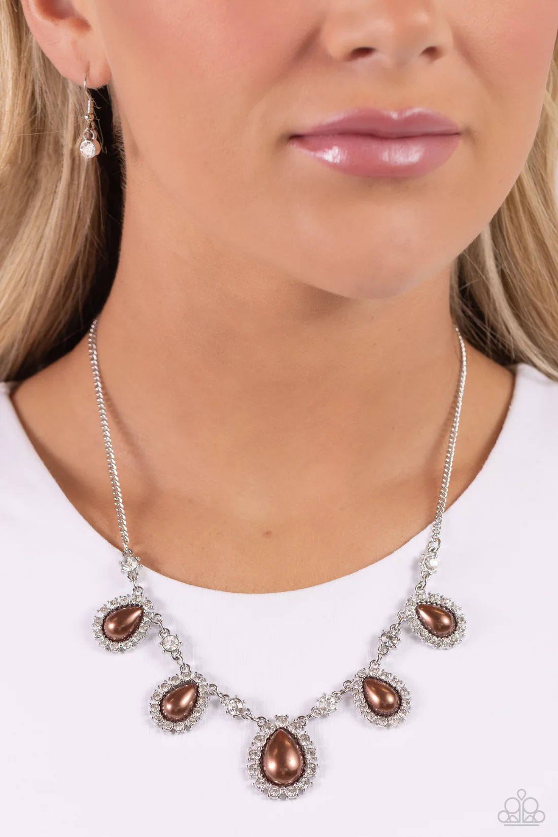 Paparazzi Necklaces - Teardrop Team - Brown