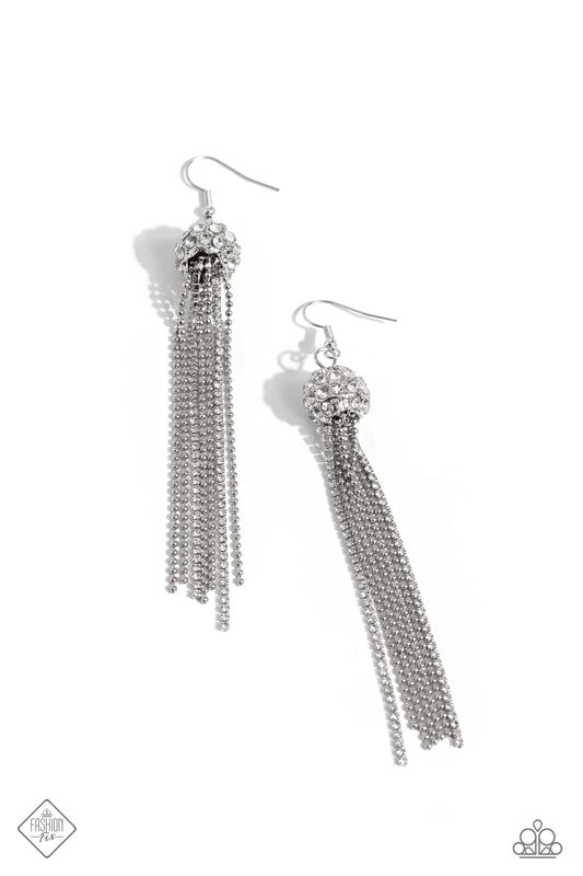 Paparazzi Earrings - Polished Paramount - White - Fashion Fix