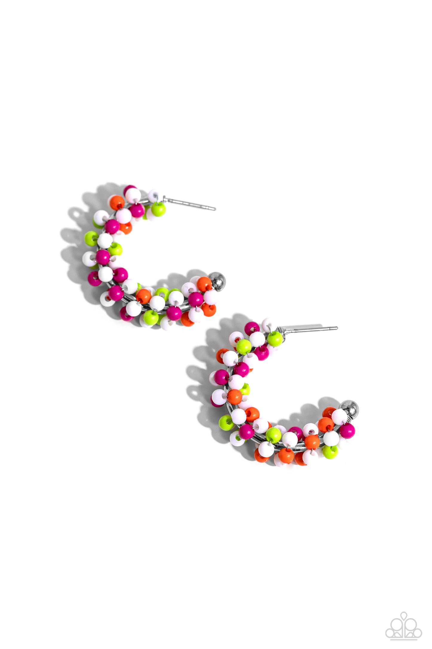 Paparazzi Earrings - Balloon Backdrop - White