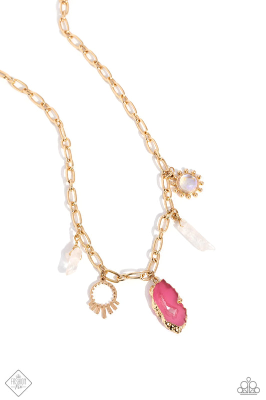Paparazzi Necklaces - Geode Glam - Pink - Fashion Fix