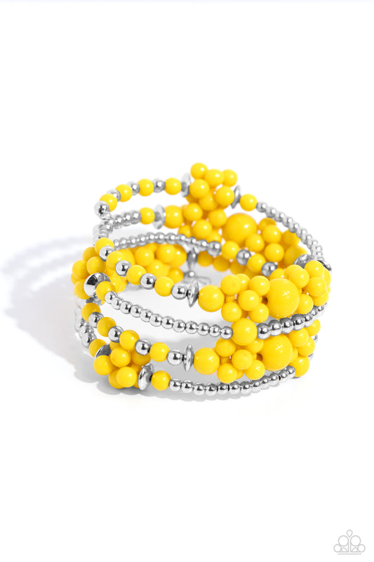 Paparazzi Bracelets - Compelling Clouds - Yellow