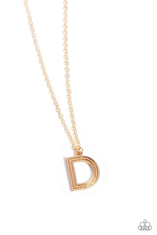 Paparazzi Necklaces - Leave Your Initials - Gold - D