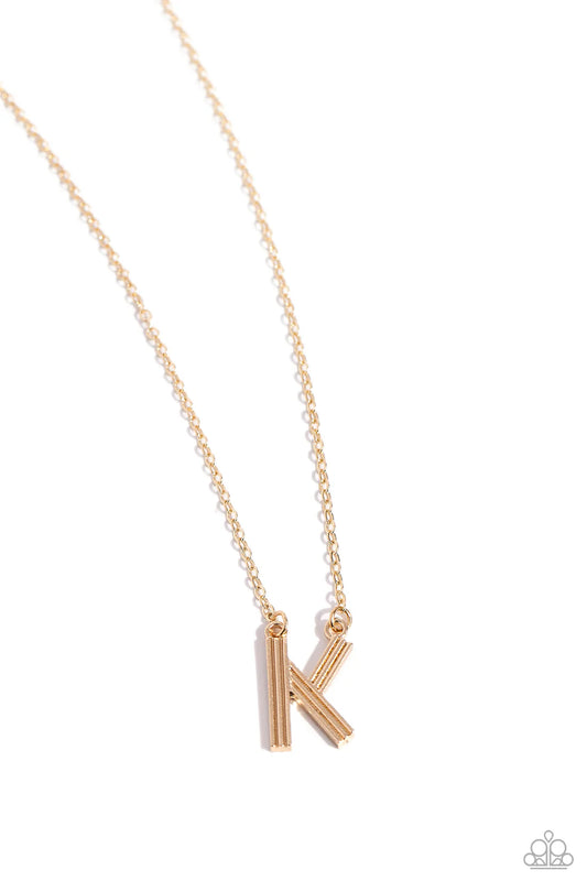 Paparazzi Necklaces - Leave Your Initials - Gold