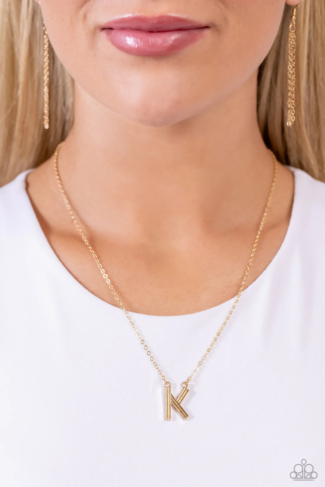 Paparazzi Necklaces - Leave Your Initials - Gold - K