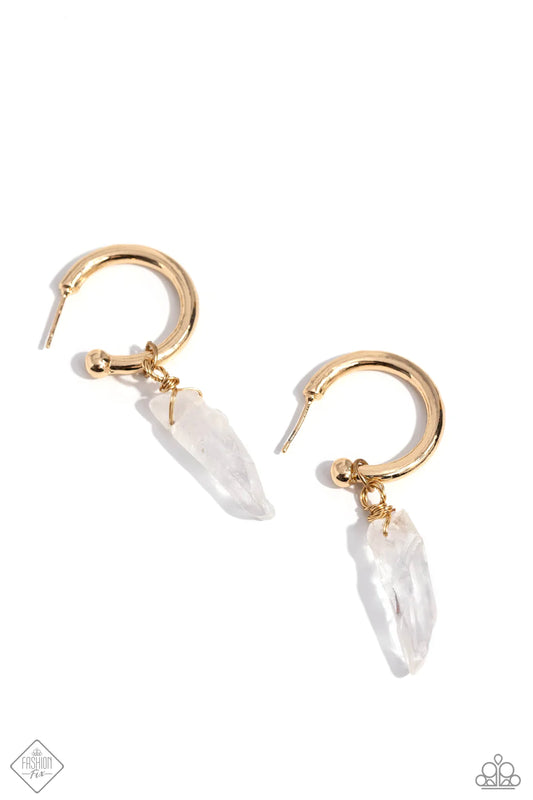 Paparazzi Earrings - Excavated Elegance - Gold - Fashion Fix