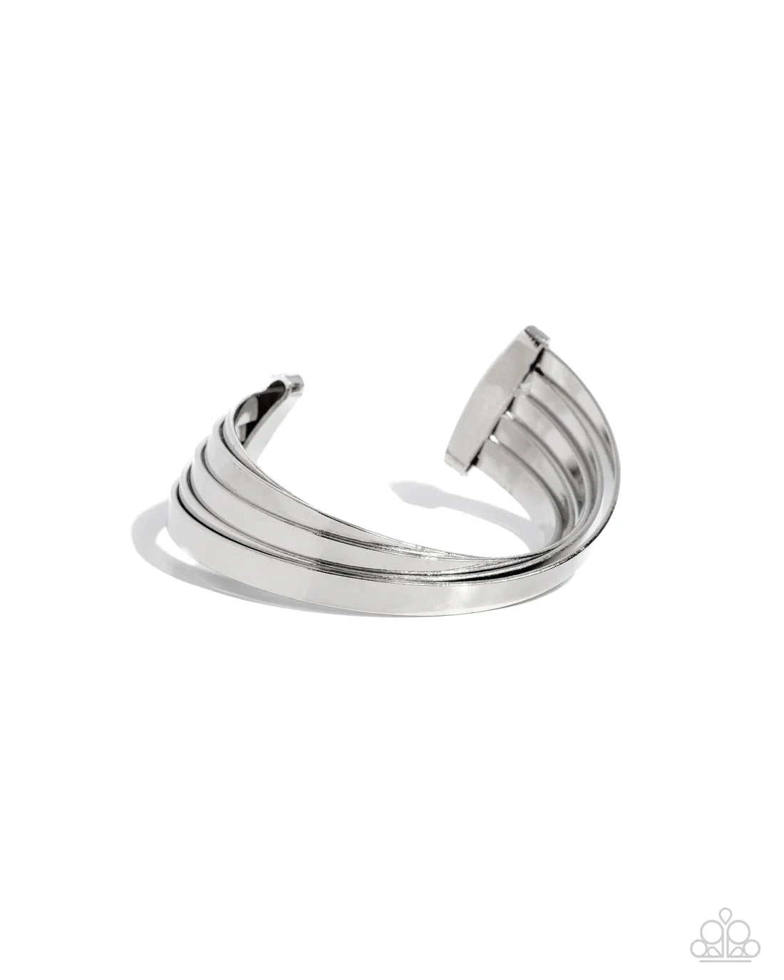 Paparazzi Bracelets - Rebellious Ribbons - Silver