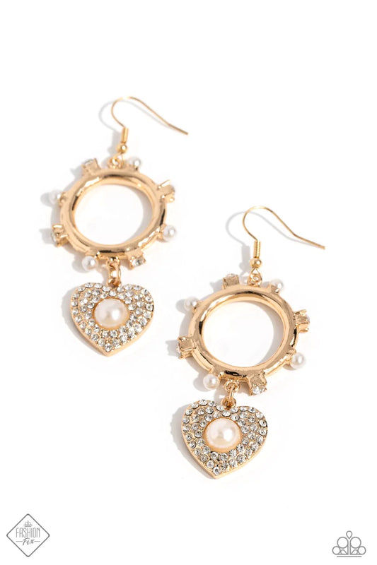 Paparazzi Earrings - Romantic Relic - Gold - Fashion Fix