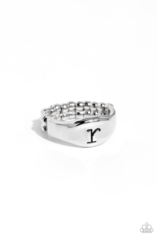 Paparazzi Rings - Monogram Memento - Silver - Y