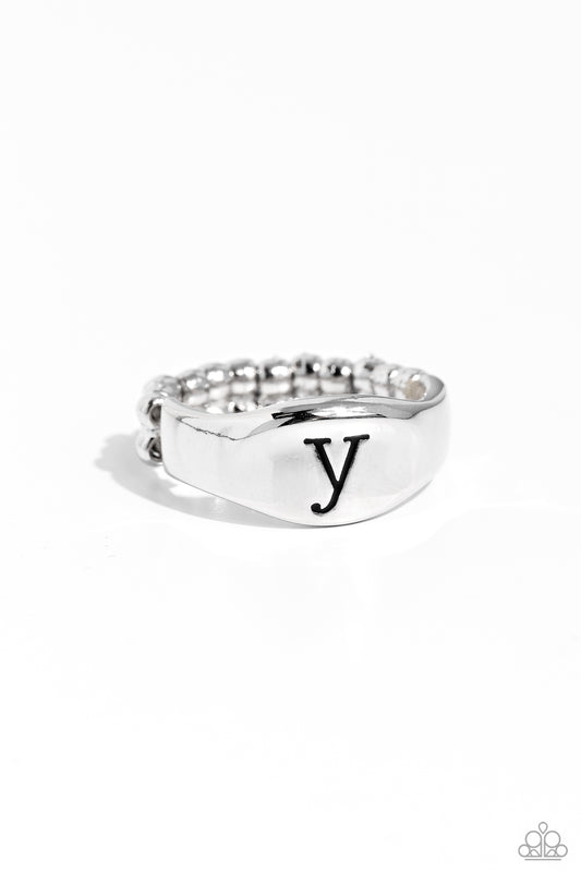 Paparazzi Rings - Monogram Memento - Silver - Y