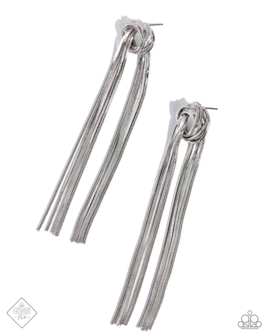 Paparazzi Earrings - All Strands on Deck - Silver - Fashion Fix