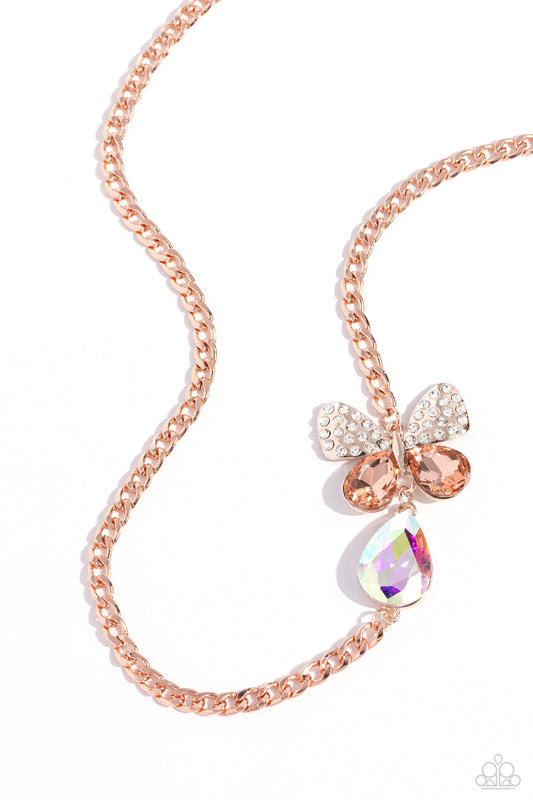 Paparazzi Necklaces - Fluttering Finesse - Rose Gold