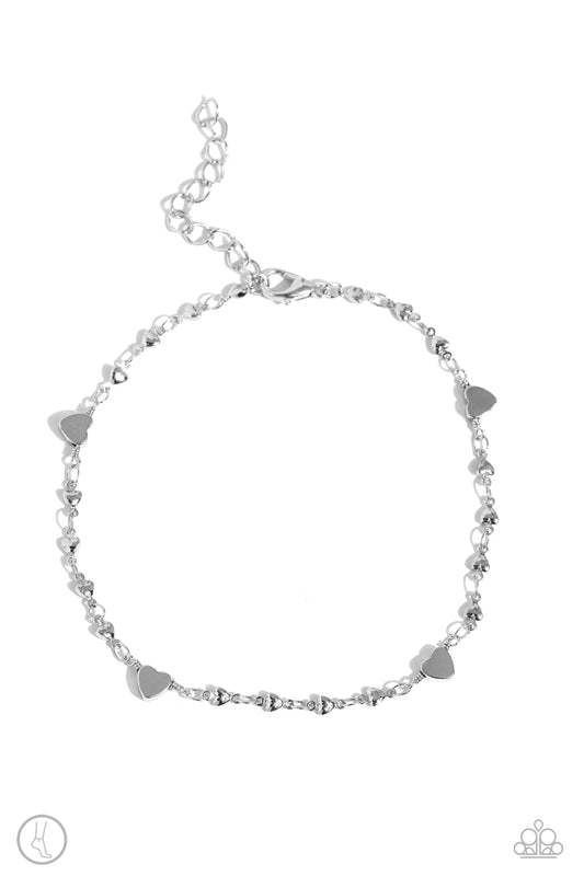 Paparazzi Anklets - Highlighting My Heart - Silver