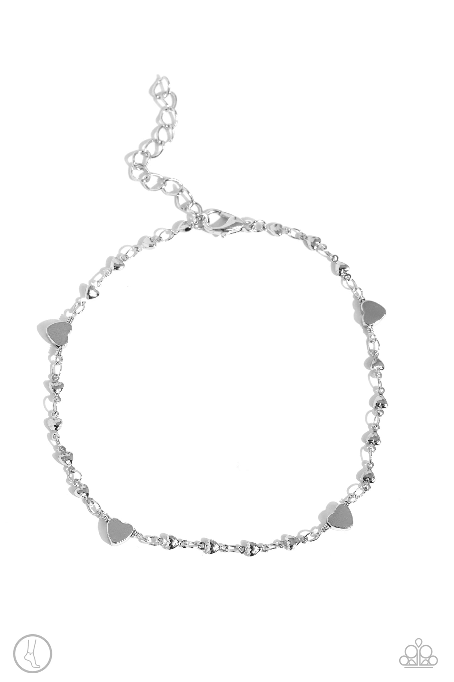 Paparazzi Anklets - Highlighting My Heart - Silver