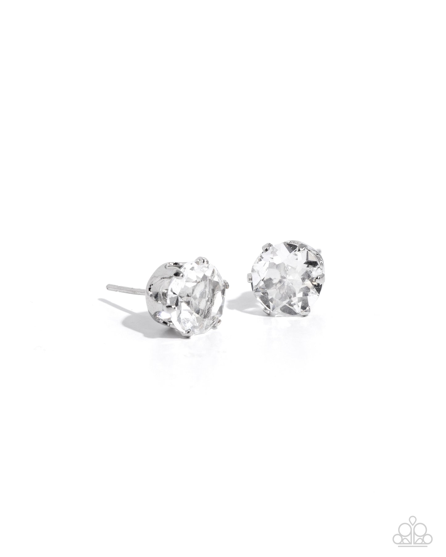 Paparazzi Earrings - Breathtaking Birthstone - White