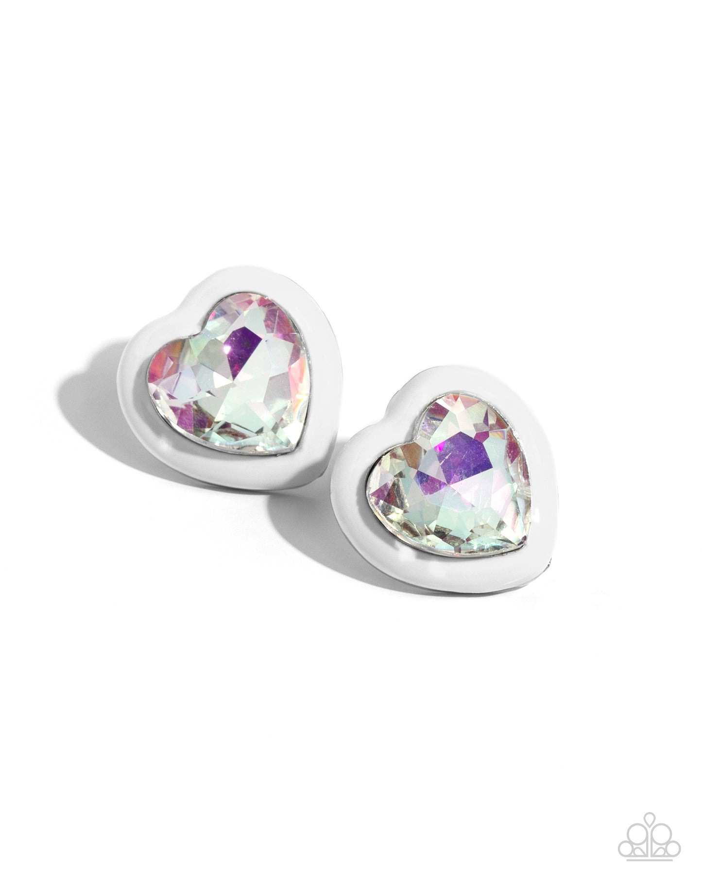 Paparazzi Earrings - Heartfelt Haute - White