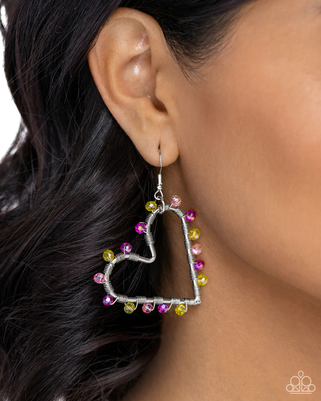 Paparazzi Earrings - Heart of Your World - Multi