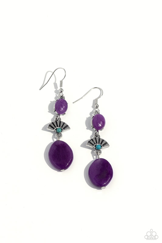 Paparazzi Earrings - Creative Cascade - Purple