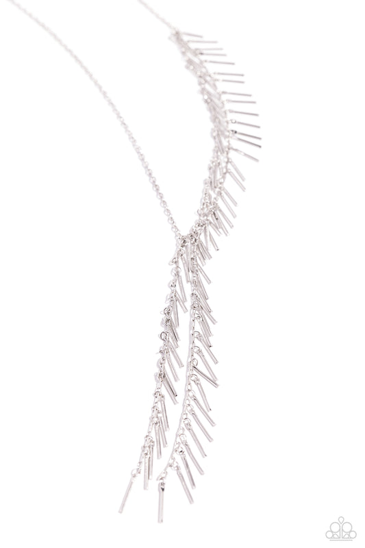 Paparazzi Necklaces - Linear Leap - Silver