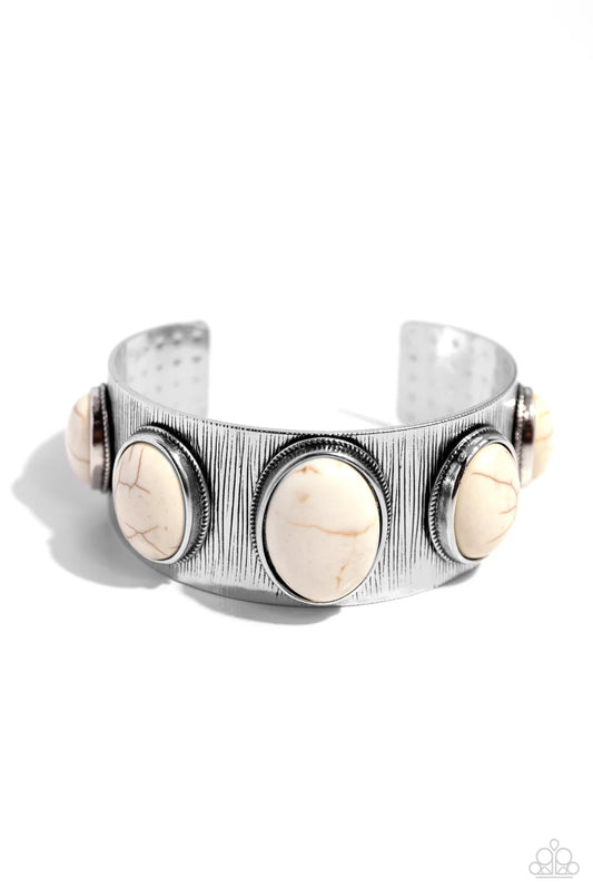 Paparazzi Bracelets - Earthy Echo - White