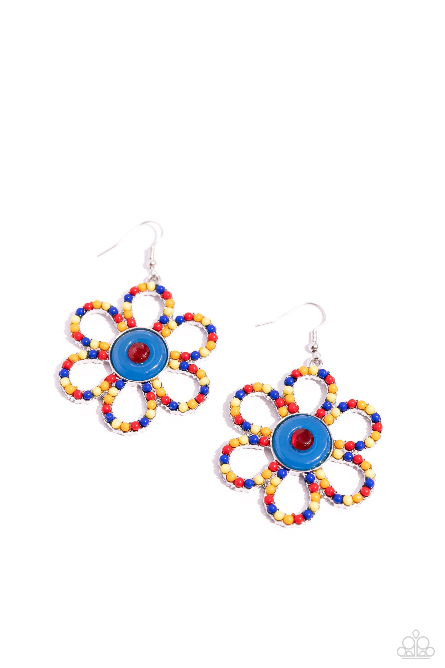 Paparazzi Earrings - FLOWER Forward - Red